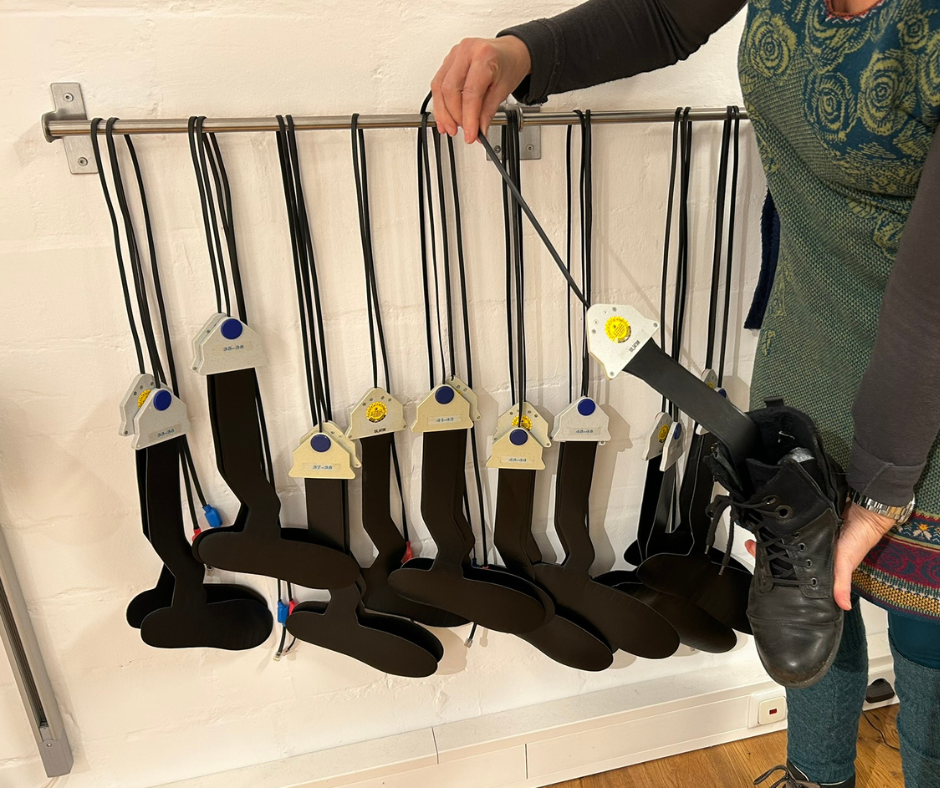 Messsohlen, die in die Schuhe bei der Gang- und Bewegungsanalyse eingelegt werden