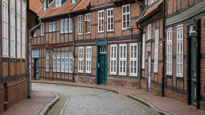 Fachwerkhäuser Bei der Börne in der Altstadt von Stade